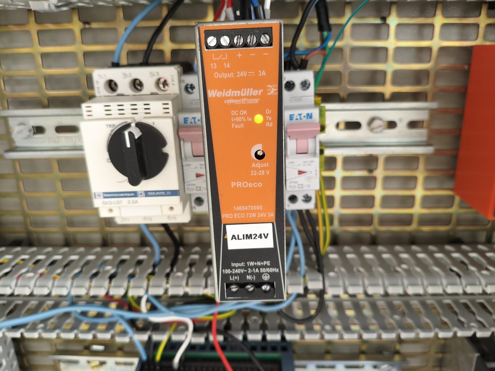 Alimentation Weidmüller 24V sur rail DIN